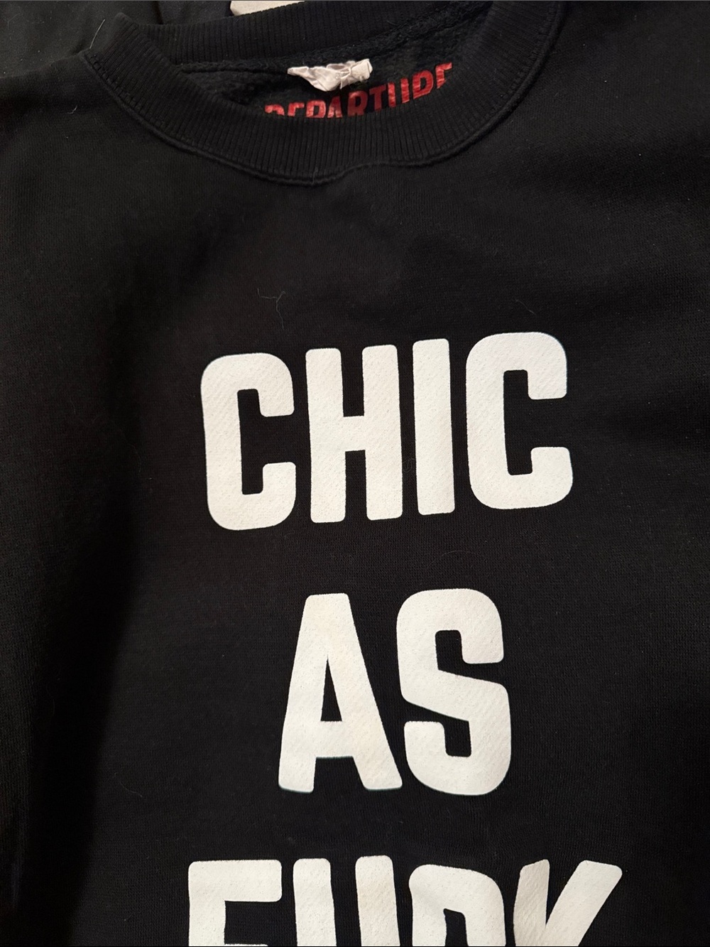Black 'CHIC AS F**K' Graphic Crewneck Sweatshirt